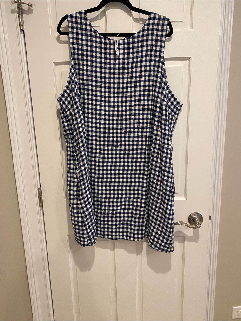 Old Navy Navy and White Gingham Shift Dress